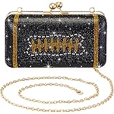 Dansydaisy Football Purse Rhinestone Bling Evening Bag Women Glitter Sparkly Crystal Rugby Novelty Clutch for Sports Party