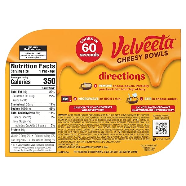 VELVEETA CHEESY BOWLS ULTIMATE CHEESEBURGER MAC MICROWAVE MEAL, 9 OZ TRAY