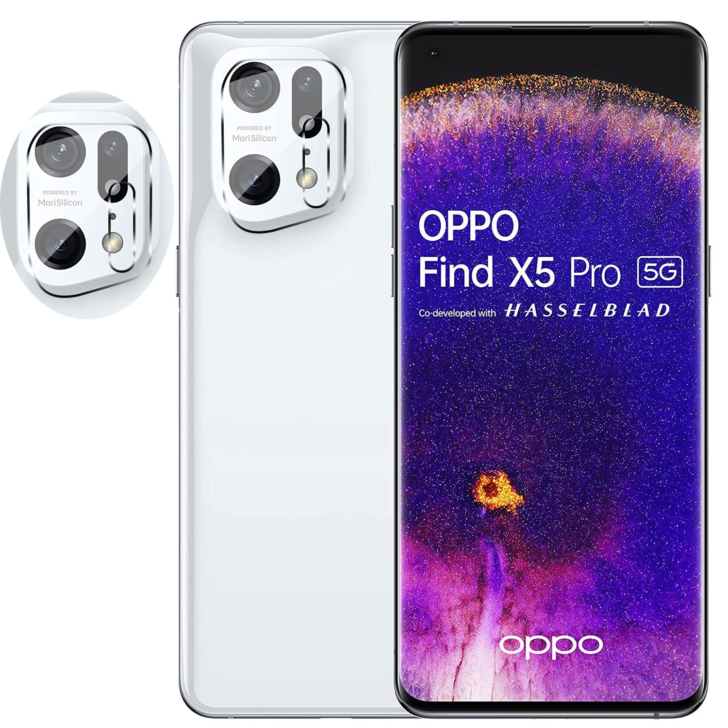 DOHUI Compatible with Oppo Find X5 Pro Camera Lens Protector, Ultra-Thin Clear Camera Lens Protector Tempered Glass Film [Anti-Scratch] for Oppo Find X5 Pro -2 Pack