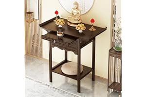 VinLeap Wooden Altar Table, Chinese Meditation Buddhist Altar Cabinet for Worship and Offerings, Pooja Cabinet for Home Living Room, Small Spaces