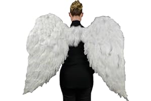Touch of Nature White Adult Angel Wings - 52" by 36" - Halo Included - White Feather Wing - Costume Wings - Large Angel Wings