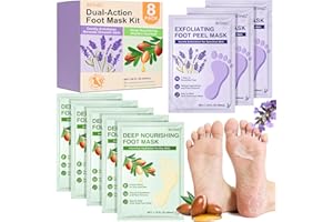 BESNEL Foot Peeling 3Pcs ＆ 5Pcs Moisturizing Foot Mask, Exfoliator Peel Calluses Dead Skin Callus Remover, Hydrating Foot Masks for Dry Cracked Feet, Repair Rough Heels＆Dry Skin for Baby Soft and Smooth Feet