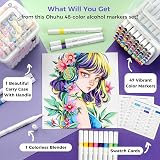 Ohuhu 48 Colour Alcohol Markers Double Tip Set for Architectural Design view 7