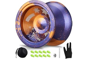 HKSOD Yoyo Professional Responsive Yoyo for Kids Beginners, Unresponsive Professional Yoyos for Adult, Trick Yoyos for Advanced Players with Bearing Accessories+Removal Tool ( Purple & Orange)
