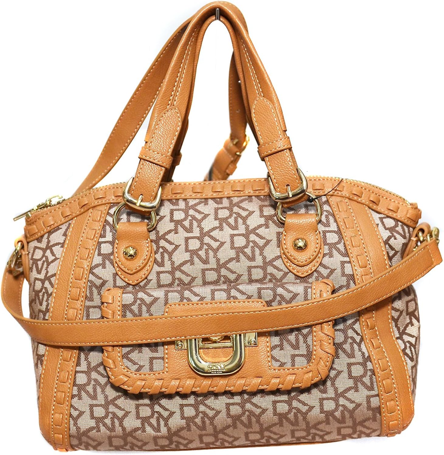 DKNY DONNA KARAN CHINO TAN LOGO BAG SATCHEL Handbags