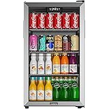 Galanz Beverage Refrigerator and Cooler - 130 Can Mini Fridge with Glass Door for Soda, Beer, or Wine - Small Drink Refrigera