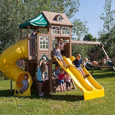 Cedar Summit Lookout Lodge Slide Cedar Playset Australia Ubuy