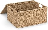woodluv Seagrass Storage Box with Lid, Nesting Woven Basket XL view 2