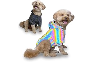 Murphy's Space Gear Space Cadet's Holographic Rain Jacket for Dogs, Reflective Water Resistant Dog Raincoat, Adjustable Drawstrings, Premium Stylish Dog Rain Jacket (3X-Large)