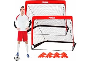 PORAYHUT Poray Portable Soccer Goal Pop Up Soccer Net for Kids and Adults with 210D Oxford Fabric & Extra Stakes,Birthday Gift & Fun for Backyard and Soccer Training