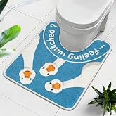 Tinideya Funny Silly Goose Toilet Rug U Shaped Bathroom Rug | Soft and Absorbent, Non Slip Bath Mat Machine Washable Bathroom Contour Rugs for Toilet Base, 24 x 20 Inch
