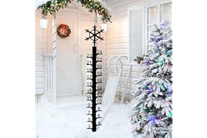 ZERUIDM Iron Art Snow Gauge Outdoor, 24 Inch Metal Snowflake Snow Measuring Stick, Winter Snowfall Snow Depth Measure Ruler Rod for Yard,Garden, Lawn Christmas Decoration Gift