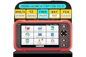 LAUNCH CRP129I V2.0 OBD2 Scanner, 2026 Lifetime Free Update Scan Tool with 12 Reset, ABS Bleeding/TPMS/Oil/EPB/SAS/BMS/Adblue