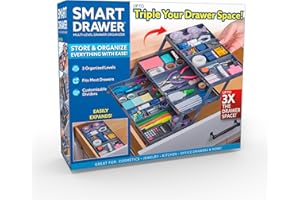 Ontel Smart Drawer Organizer, Multi-Level Jewelry and Cosmetics Storage, Black, 2.65 in