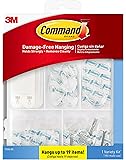 Command Clear Variety Kit, 17232-ES, Hooks and Strips to Hang Up to 19 Items, Organize Damage-Free