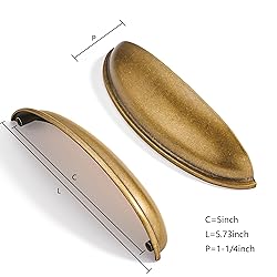 CABDM 10 Pack 5" Drawer Pulls Antique Brass Cabinet