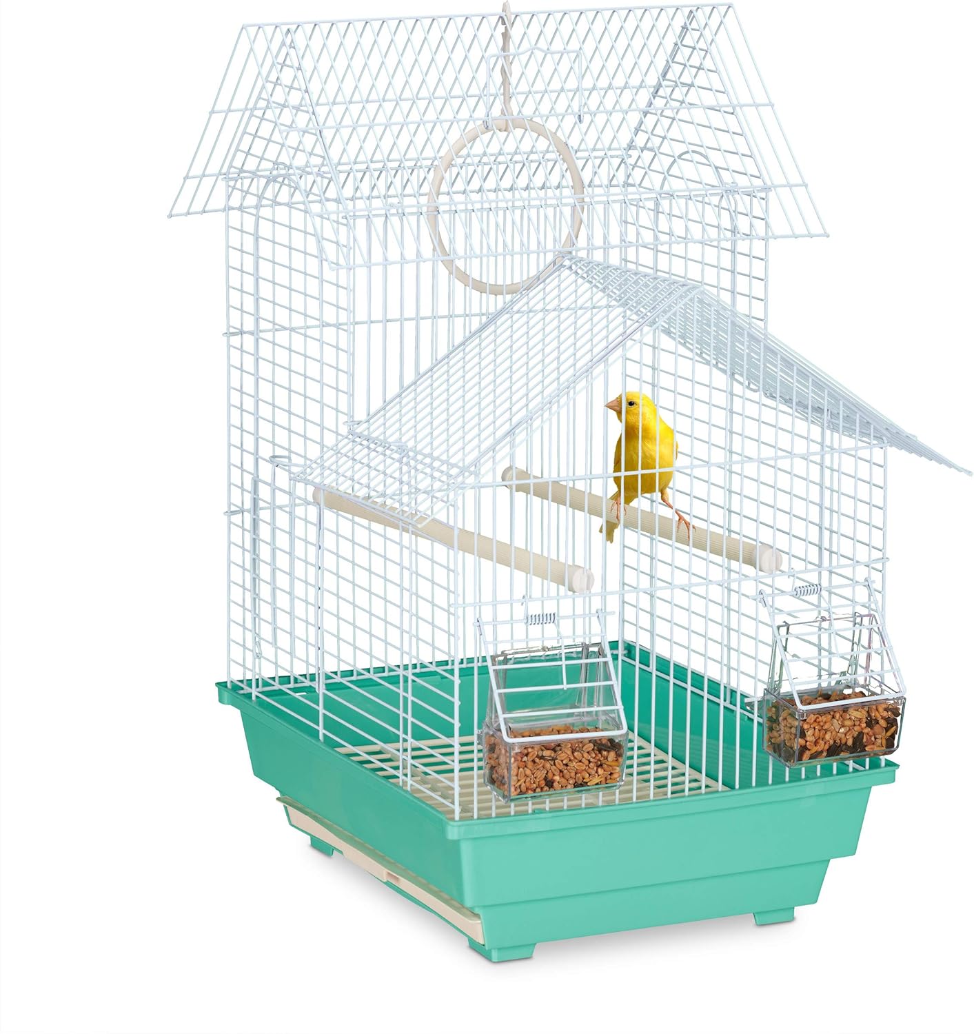 Kleiner Vogelkäfig Für Kanarienvögel & Exoten - 35x26x27 Cm Mit Futterspendern