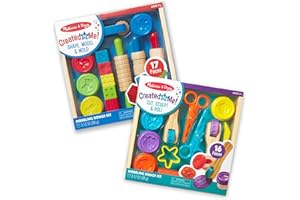 Melissa & Doug Modeling Dough & Sculpting Tools, 8 Tubs of Playdough Modeling Clay with Cutters, Rollers & Molds, Arts & Craf