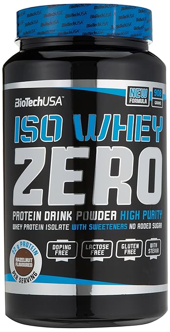 Biotech USA Iso Whey Zero Haselnuss, 1er Pack (1 x 908 g)
