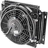 High-Performance Transmission Cooler with Fan [30,000 GVW] | 30000 GVW (Gross Vehicle Weight), 500 cfm Fan (5.6 Amp Draw), (2) Mounting Brackets
