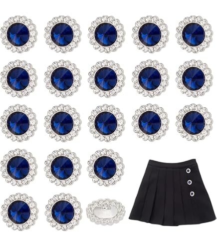 Amazon.com: 50 pcs Rhinestone Embellishments Crystal Button Silver