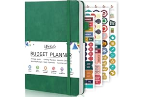WEMATE Budget Planner 2025 - Monthly Budget Book with Expense Tracker Notebook, 12 Month Undated Bill Organizer & Financial P