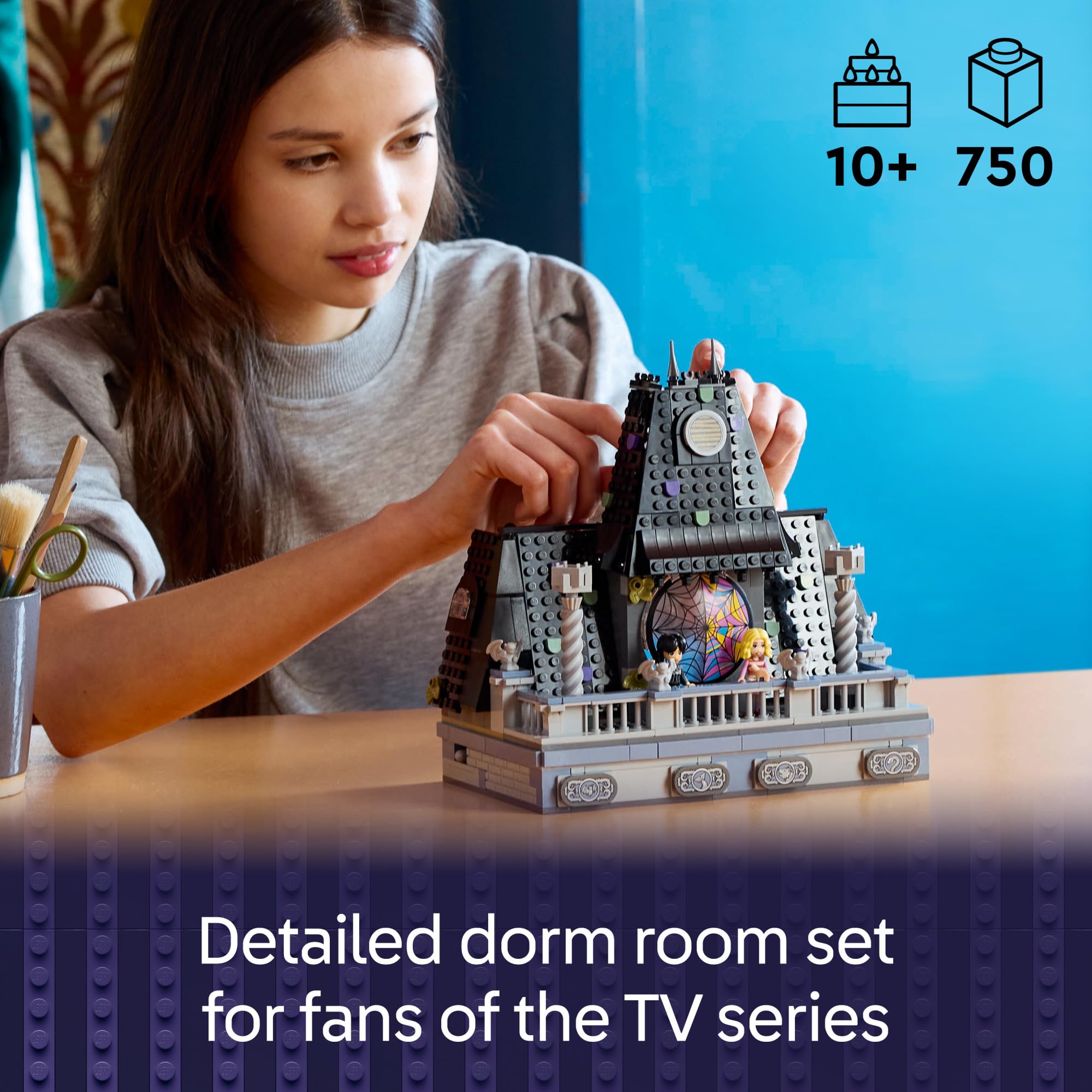 LEGO Wednesday & Enid's Dorm Room Playset - Building Toy for Pretend Play with 4 Minifigures - Wednesday Addams Doll for Kids, Girls & Boys, Ages 10+ - Gift Idea for Birthday - 76781