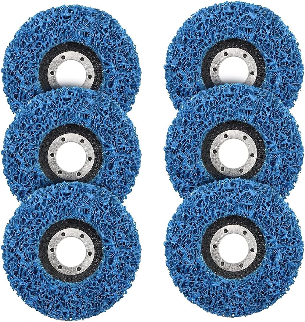 BURNTOP 6Pcs 115mm Strip Discs Paint Removal Wheel for Angle Grinder Blue