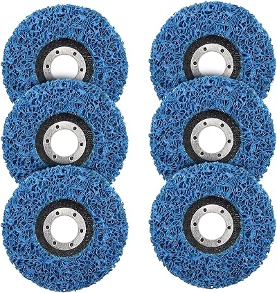 BURNTOP 6Pcs 115mm Strip Discs Paint Removal Wheel for Angle Grinder Blue
