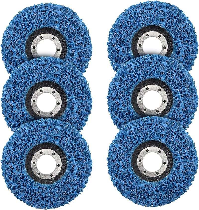 BURNTOP 6Pcs 115mm Strip Discs Paint Removal Wheel for Angle Grinder Blue