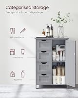 VASAGLE Bathroom Floor Storage Cabinet 4 Drawers 1 Door Mystic Grey LHC041P36 view 4