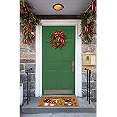 Liora Manne Natura Outdoor Machine Made Coir Outdoor Mat - Contemporary Geometric Botanical Floral Camping (Welcome Gnome Nat