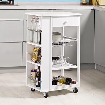 Servierwagen Weiß Hochglanz - The Mid Century Modern Living Room