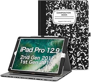 Fintie Case for iPad Pro 12.9 2nd Gen 2017 / iPad Pro 12.9 1st Gen 2015 - [Corner Protection] Multi-Angle Folio Stand Cover w/Pocket, Auto Wake/Sleep for Apple iPad Pro 12.9 Inch Table, Composition B