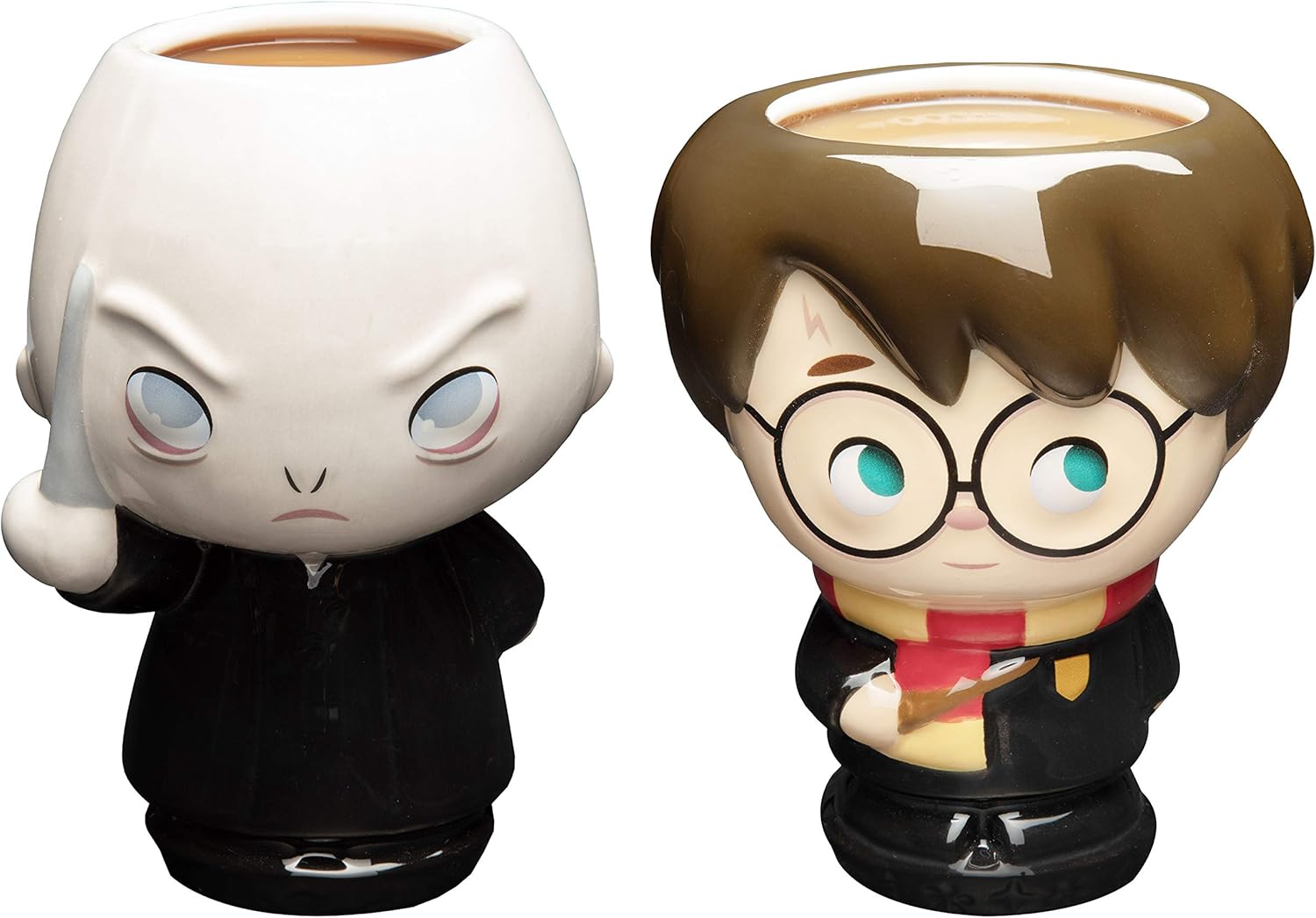 Harry Potter Coffee Mugs, 2 Pack Harry & Voldemort Cute Figural