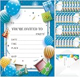 SOL 28 Blue Party Invitations with Envelopes Kids Write On RSVP For All view 1