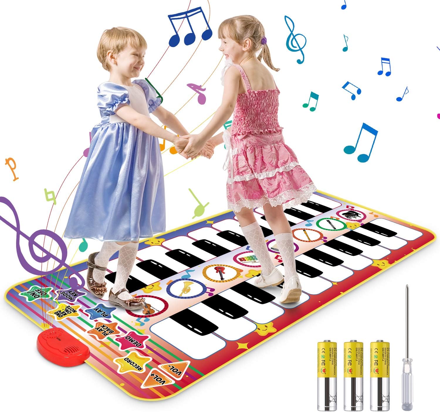 Tappetino Gioco 2-in-1 Con Pianoforte E Girello Per Bambini 0-12 Mesi - Palestra Multisensoriale - Foto 11