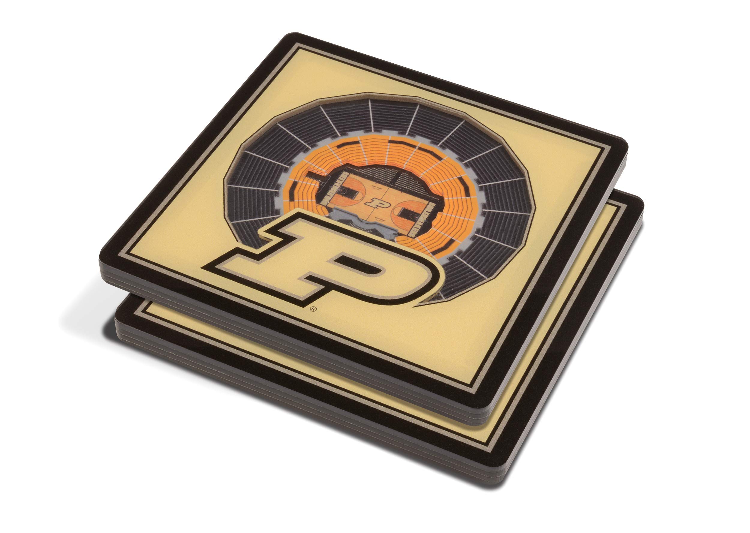 YouTheFan NCAA Purdue Boilermakers BB 3D StadiumView Coasters - Mackey Arena