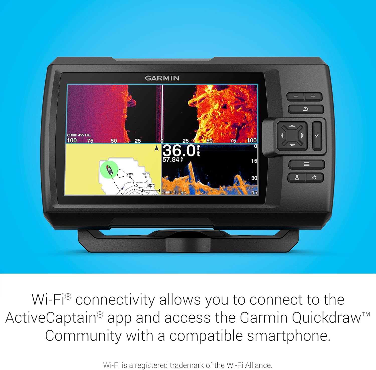 Garmin Striker Vivid 7sv, Easy-to-Use 7-inch Color Fishfinder and Sonar Transducer, Vivid Scanning Sonar Color Palettes (010-02553-00)