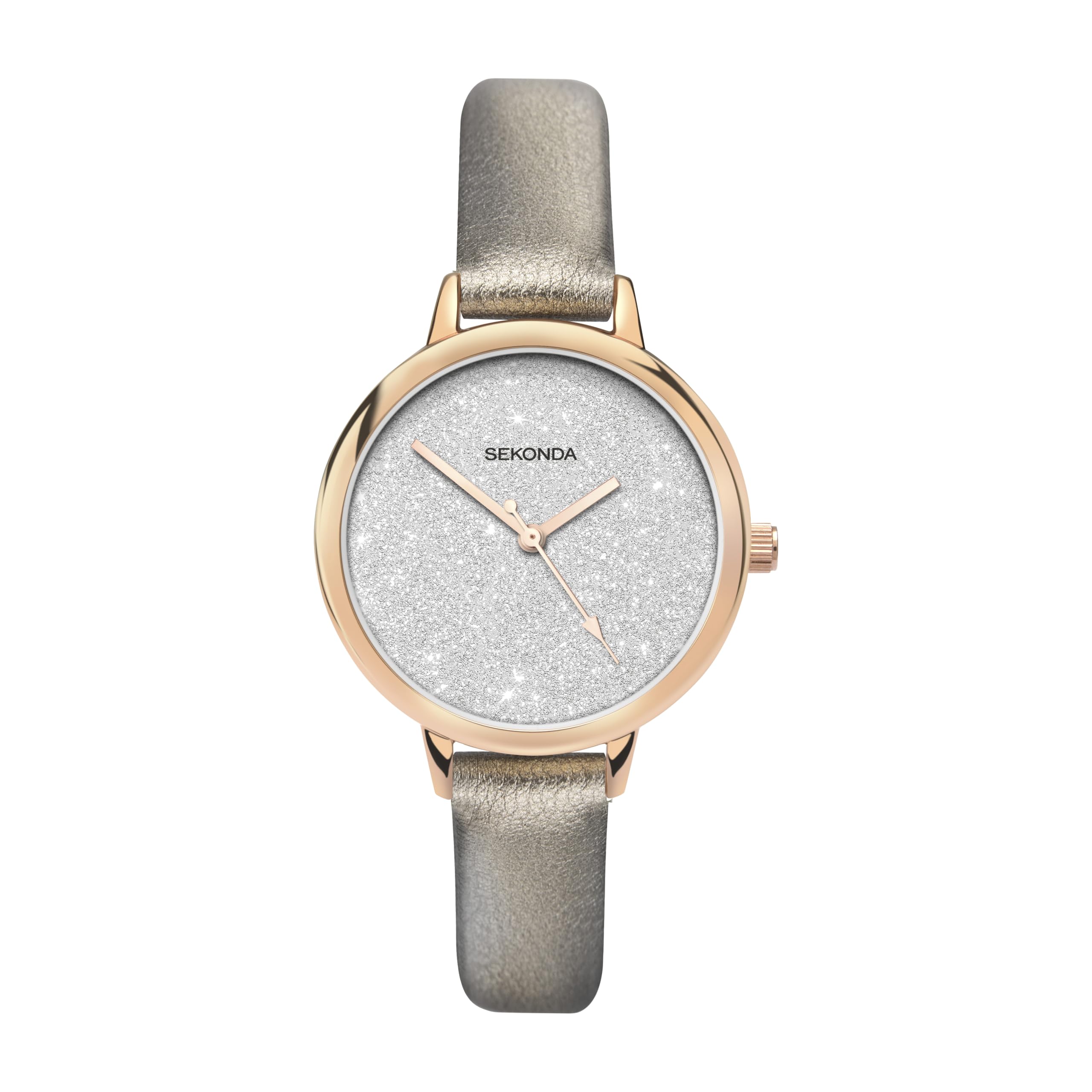 Sekonda Editions Womens 37mm Quartz Watch in Silver with Analogue Display, and Bronze PU Strap 40023