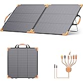 MHPOWOS 100 Watt Bifacial Portable Solar Panel for Power Station | 20V Foldable Solar Panels Charger with IP68 Waterproof, 23.5% High Efficiency with 2 Reinforced Kickstands for Camping RV