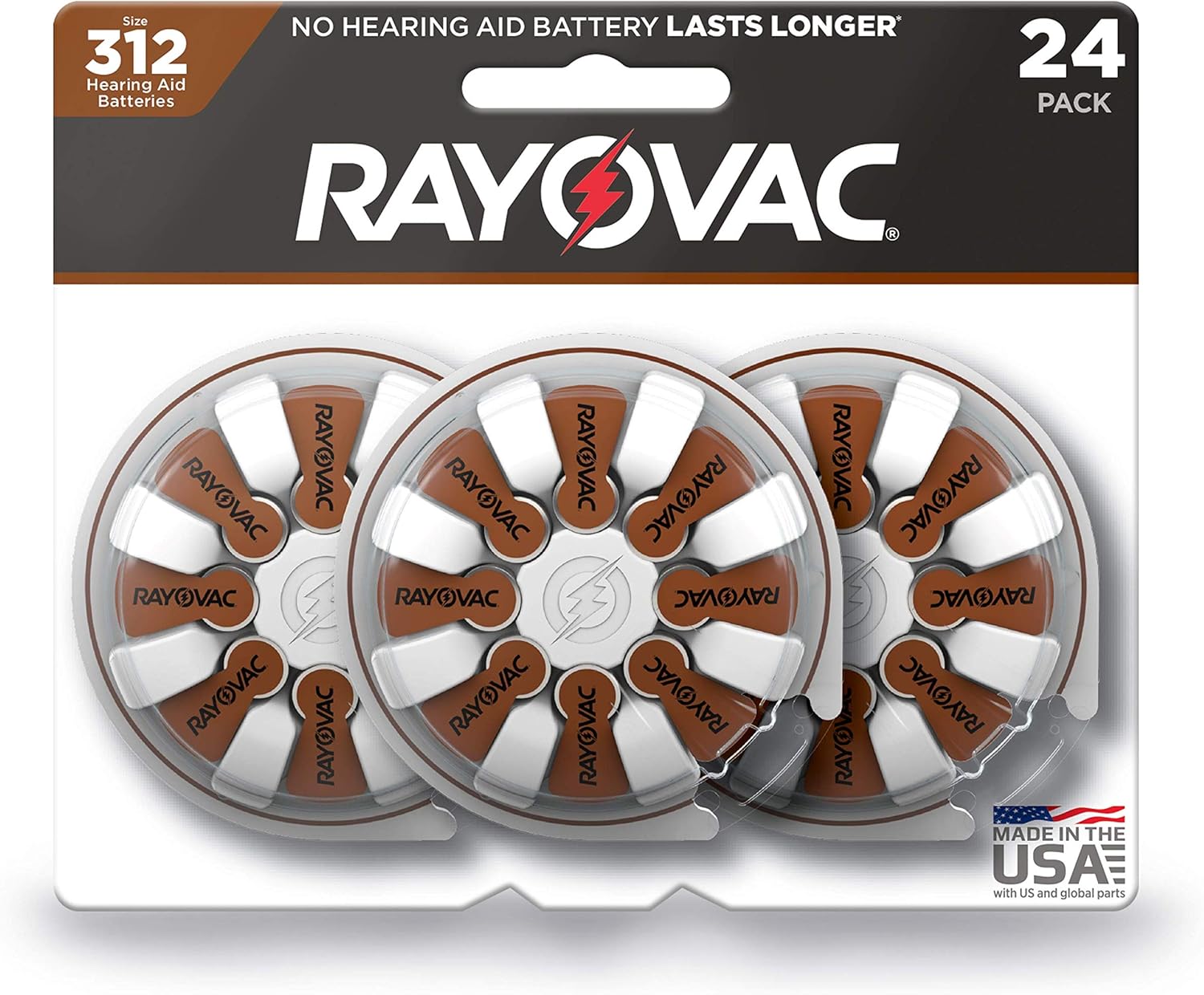 Rayovac Hearing Aid Batteries Size 312 for Advanced Hearing Aid Devices (24 Count): Health & Personal Care