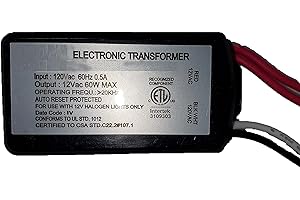 IRONSMITH LIGHTING PRODUCTS 60 Watt Halogen Electronic Potted Transformer 120 Volt in-Out / 12 Volt Output Auto Restart Soft Start Short Circuit Protected with Auto Restart