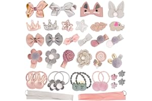 36 Pcs Children's Hair Clips, Hair Ties for Baby , Girls Hair Accessories Set , Hair Barrettes Head Ornaments Set