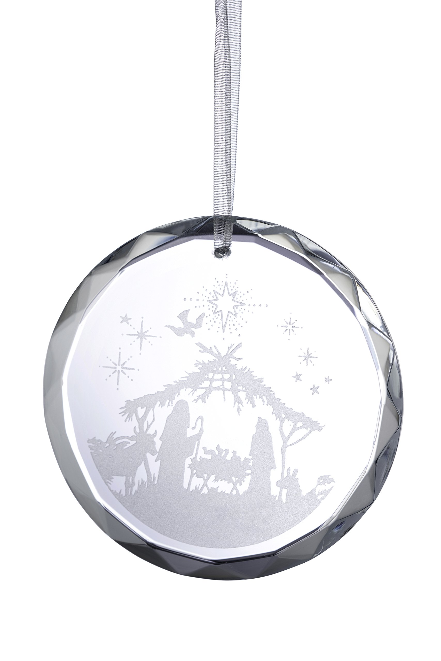 Galway Living Nativity Scene Ornament, Glass, Clear