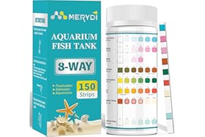 150 Aquarium Test Strips,8-Way Aquarium Ammonia Test Strips for Saltwater Freshwater Aquariums,Pond Fish Tanks, Aquarium Test