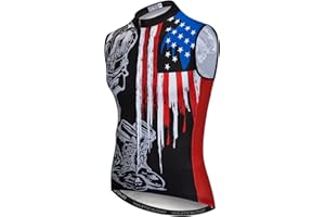 JPOJPO Cycling Jersey Men Sleeveless Bike Shirts Vest Bicycle Clothing Jacket Tight Reflective at Night