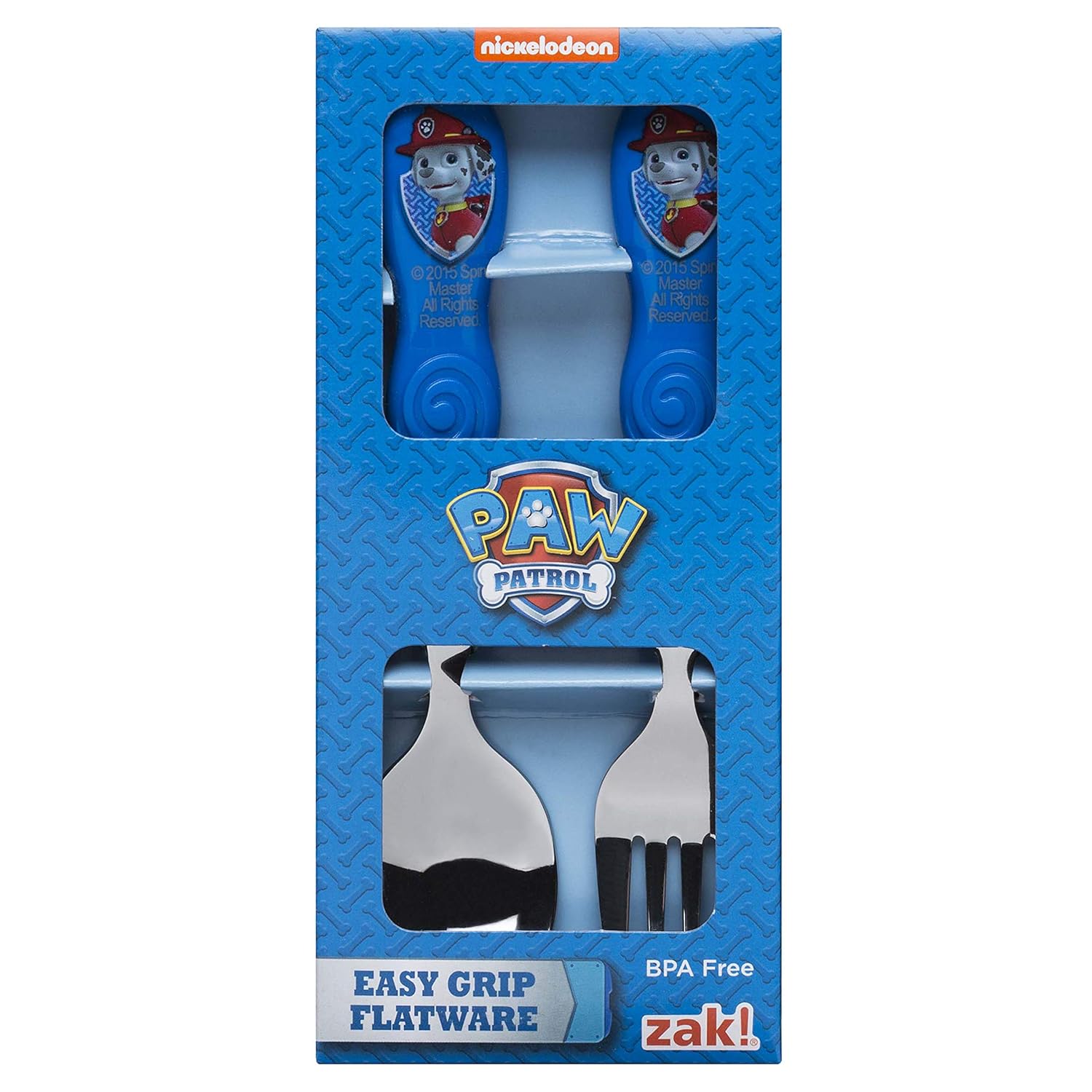 Zak Paw Patrol Marshall Easy Grip Kids Flatware Fork And Spoon