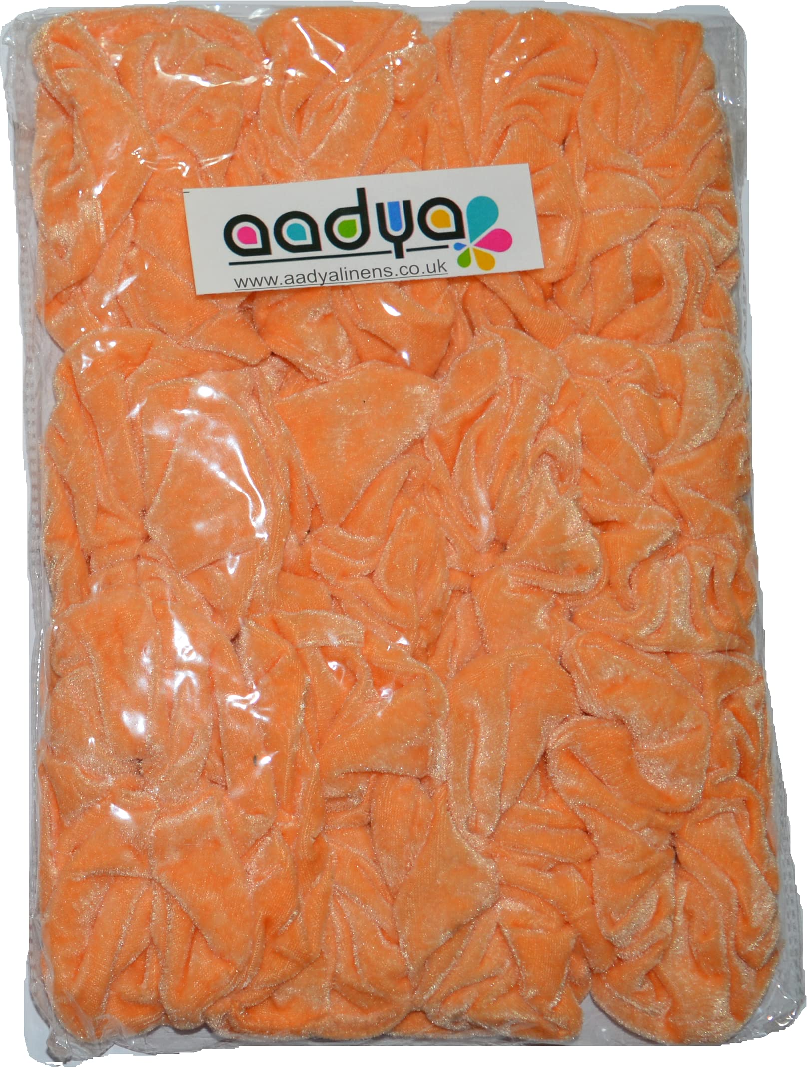 Aadya® 12 Velvet Hair Scrunchies Elastic Scrunchy Hair Bobbles Hair Band. (Peach)