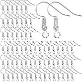 Kurtzy Silver Plated Earring Hooks (500 Pack/250 Pairs) - Hypoallergenic Fish Ear French Wires - DIY Jewellery Making Kit Supplies - Earring Findings for Beginners and Professionals